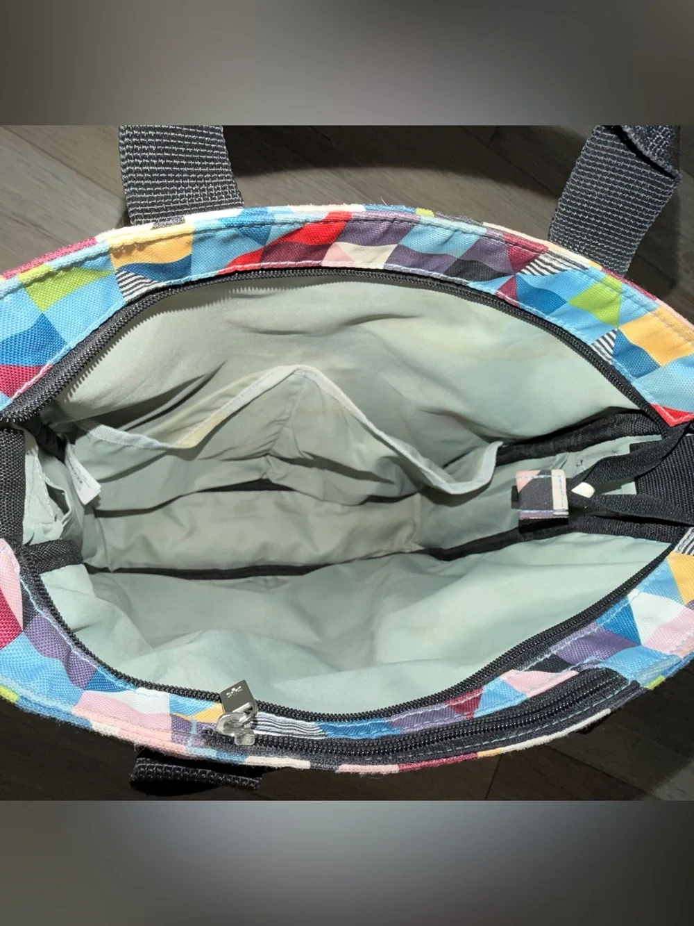 Skip Hop Duo Signature Prism Multicolor Geometric Crossbody Diaper Bag